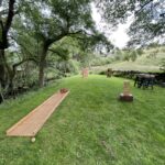 Garden games for hire for weddings and events set up at Ponden Mill