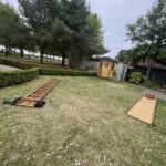 Garden games for hire for weddings and events set up at Burntwood Court