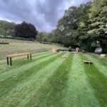 Garden games for hire for weddings and events set up at Wentbridge Houe Hotel