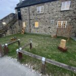 Garden games for hire for weddings and events set up at Tankersley Manor