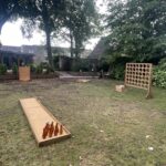 Garden games for hire for weddings and events set up at Mosborough Hall