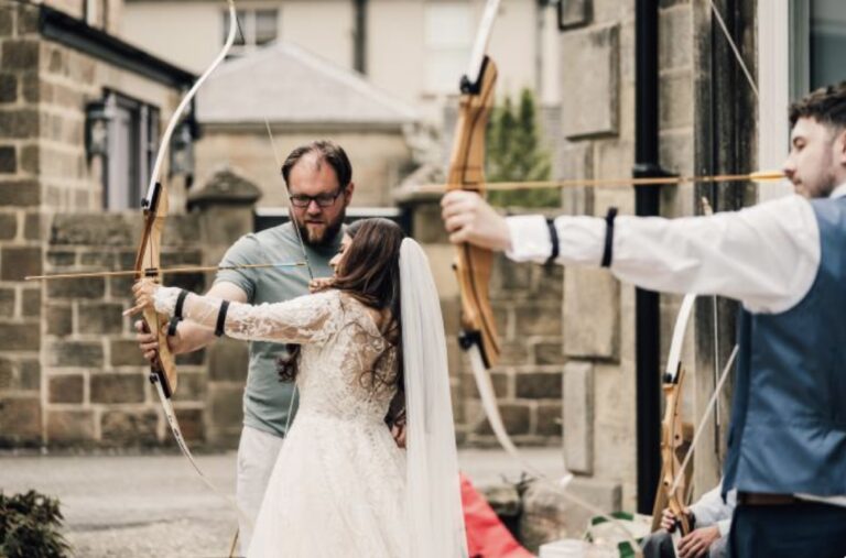 archery activity setup for Yorkshire corporate event
