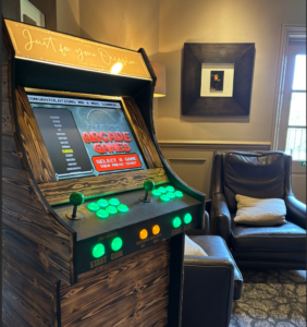 Arcade machine hire at Woodhall Hotel and Spa for a Christmas event in Yorkshire