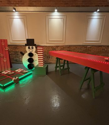 Christmas garden games set up for a corporate Christmas party in Yorkshire