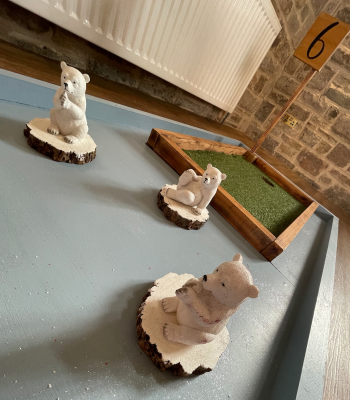 Christmas mini golf hire set up for a corporate Christmas party in Yorkshire